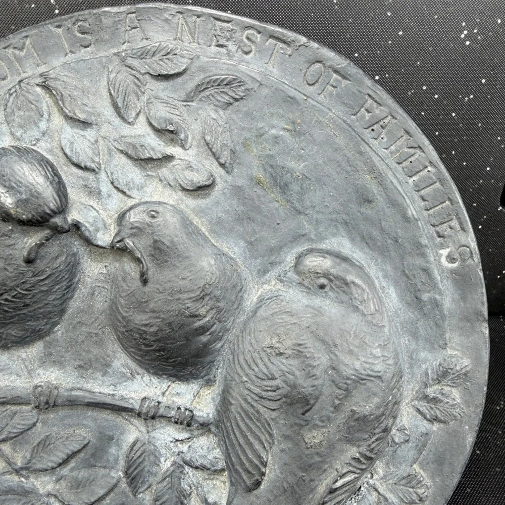 Hen Feathers Bird Wall Plaque A Kingdom Is A Nest Of Families Thos Wilson 8in